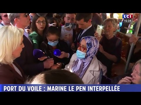 Marine Le Pen interpellée sur le port du voile