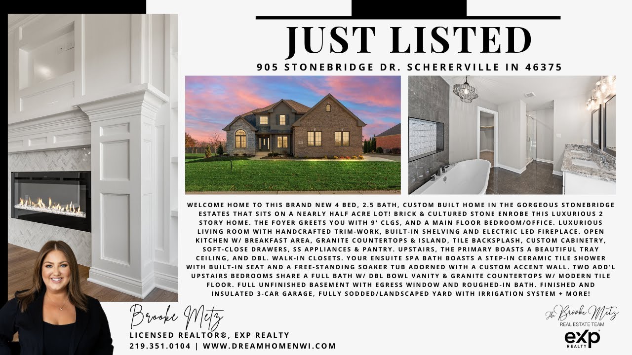 JUST LISTED New Construction Home 905 Stonebridge Dr. Schererville
