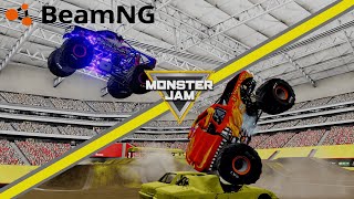 BeamNG Monster Jam - 14 Truck Freestyle Highlights - 2019 Glendale - Stadium Tour Yellow - Stop 2