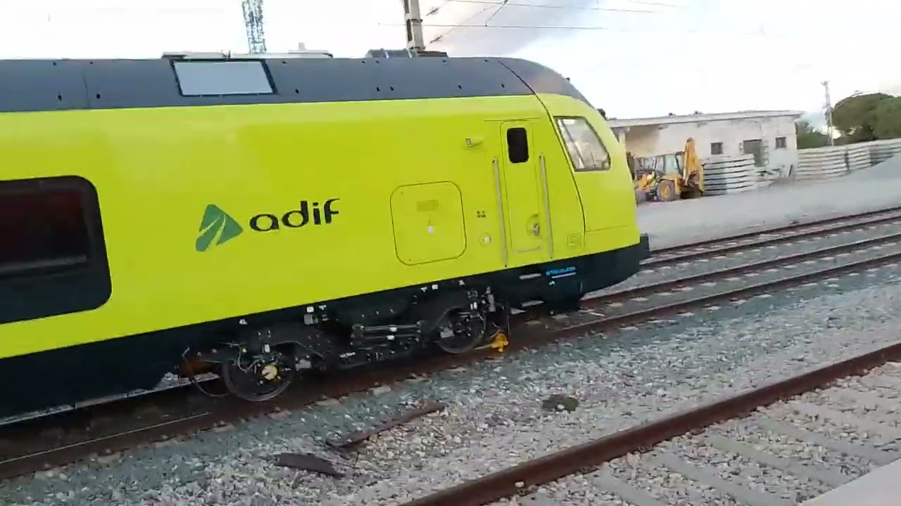 tren laboratorio adif , trenes mercancias , talgo , euromeds por benicarlo ( castellon)