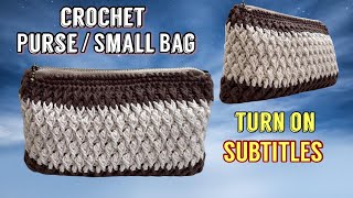 [SUBTITLES] Super Easy Crochet Purse Bag With Zipper