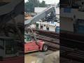 Reach Stacker LIFT &amp; PLACE Massive 40k kg Railway Track on Trailer