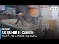 Camión de pasajeros iba pasando justo cuando se desploma barda en el Centro Histórico de CDMX