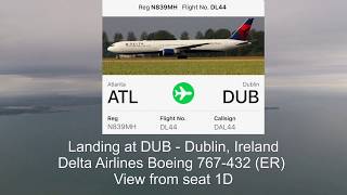 Landing at DUB - Dublin Airport, Ireland with Delta Airlines