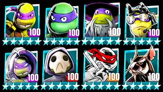 All Donatellos Platinum Max Level 100 Tier 7 + Splinter Team | TMNT Legends