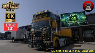 ETS2 1.61 RJL SCANIA V8 Open Pipe Sound Mods DLSS 5 & Snowy Moon & PNG Reshade 4K [POV]