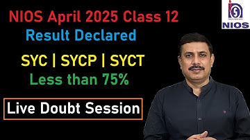 NIOS Class 12 April 2025 Result declared