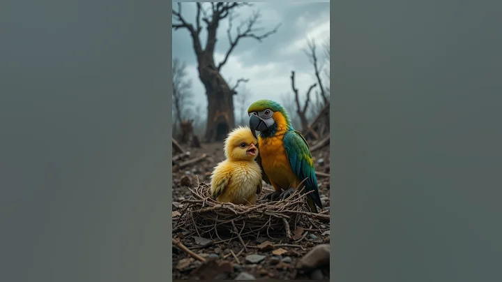 A beautiful story of parrot 🦜 and a man who cutting the tree #shorts #ai #trendingshorts #viralshort