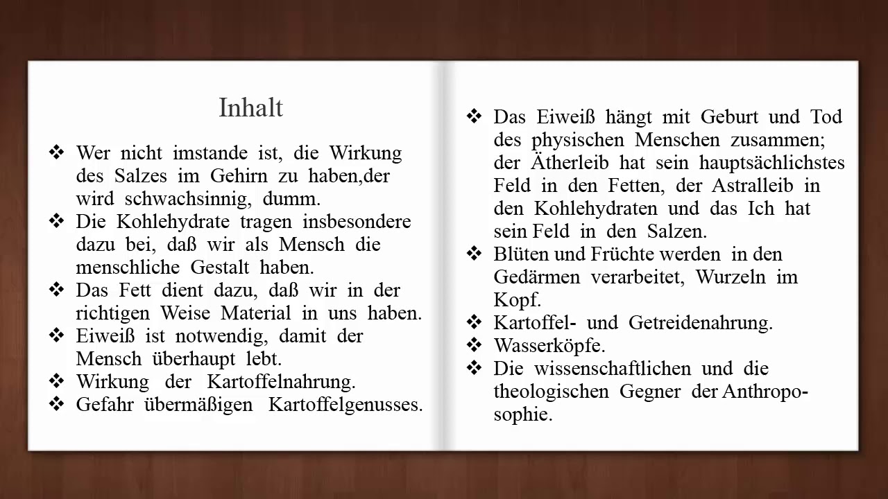 16 Vortrag Ga 350 Ernahrungsfragen Youtube