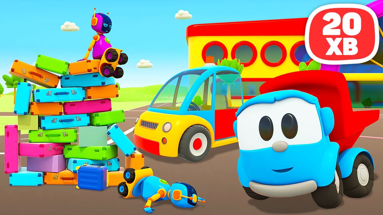 Мультики про машинки для дітей. Вантажівочка Льова з друзями допомагає в аеропорту!