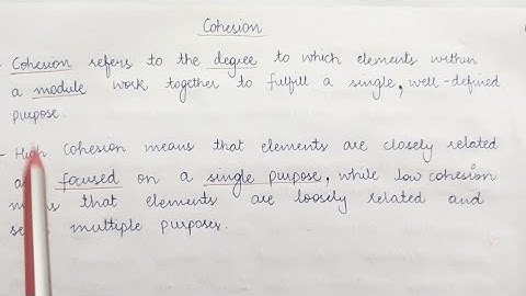 Cohesion || System Analysis and Design