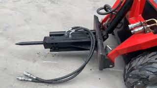 How to replace attachments for mini skid steer loader?