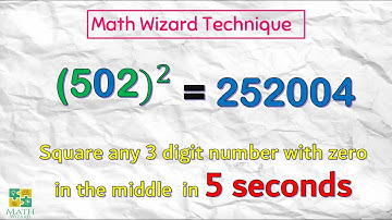 Square any 3 digit number with zero in the middle in 5 seconds