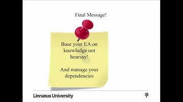 Lecture 8 2DV604 - Enterprise Architecture