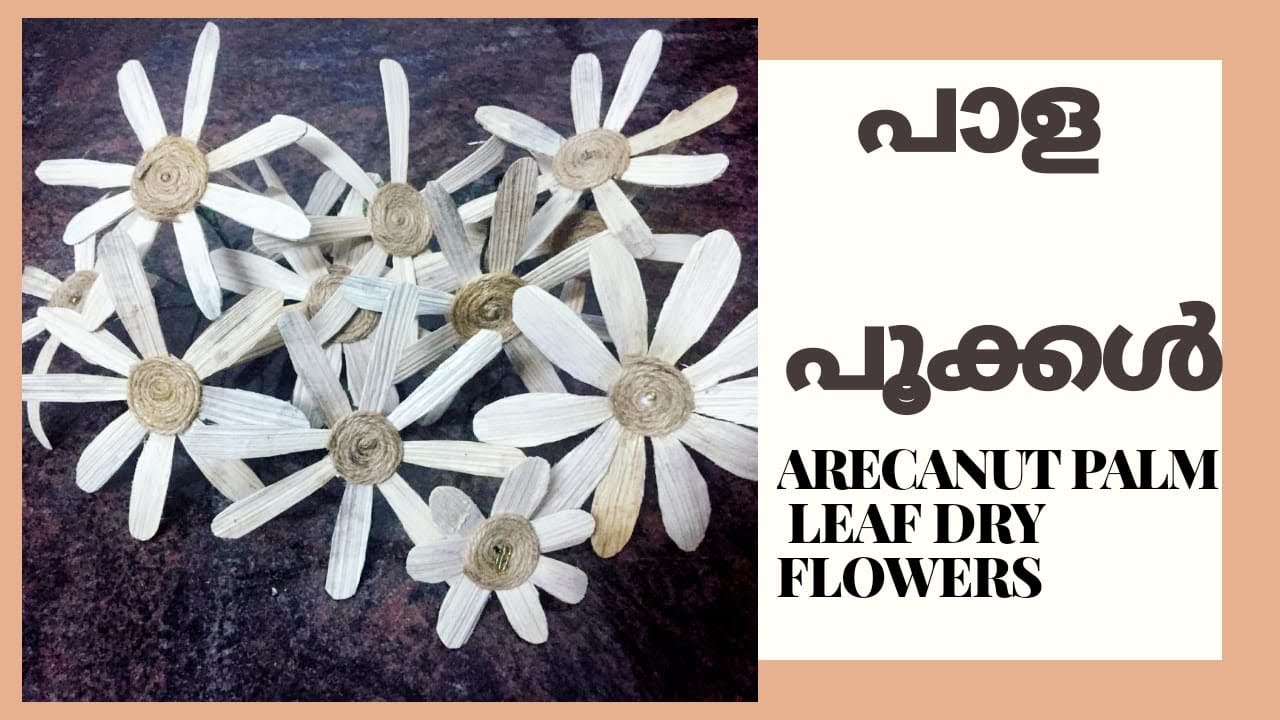 How to make arecanut palm leaf dry flowers|flower making Tutorial |easy way - YouTube
