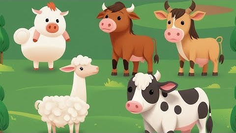 Video suara hewan ternak #3: sapi, ayam, kambing, kerbau, burung, kuda