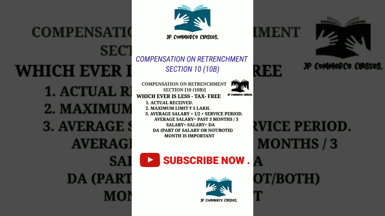 COMPENSATION ON RETRENCHMENT Sec10(10C) | INCOME FROM SALARY | #incomefromsalary #jpcc | AY2022-23