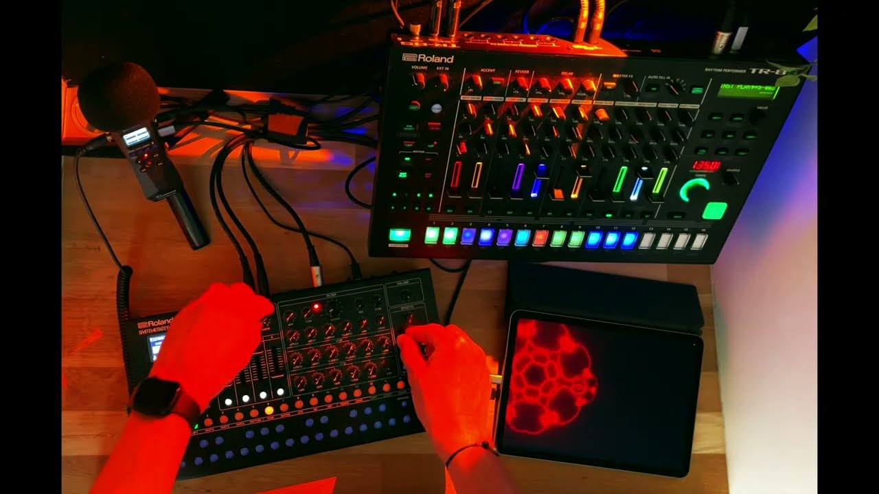 Industrial Techno live - Dawless hardware - Roland SH-4d & TR-8S - 135 BPM I Jam series #16