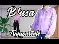 como hacer BLUSA MANGA LARGA TRANSPARENTE / MOLDE GRATIS- How to make TRANSPARENT LONG SLEEVE BLOUSE