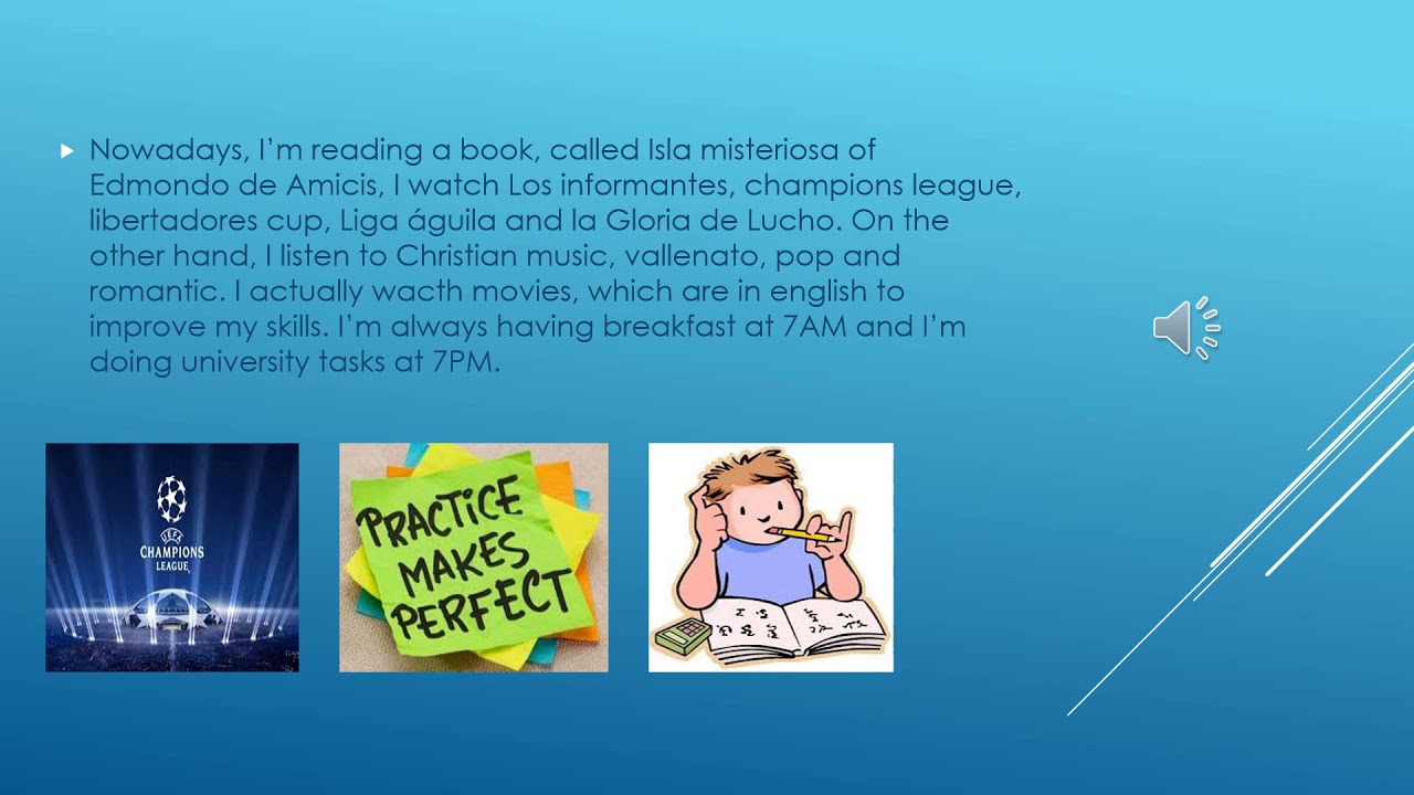 Task 3 write a storybook presenting five descriptions YouTube