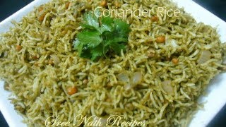 Coriander  Rice - Lunch  Box Recipe - Variety Rice Recipes...