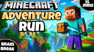 💎 Minecraft Adventure Run💎 Fitness Run | Brain Break | GoNoodle Inspired