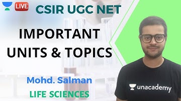 IMPORTANT UNITS & TOPICS | LIFE SCIENCES | Unacademy Live- CSIR UGC NET | Mohd. Salman