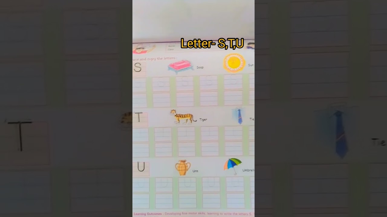 Tracing of capital letters S,T,U 