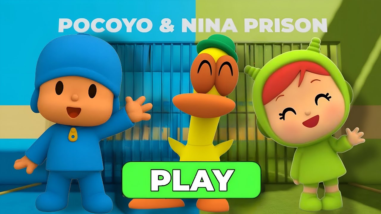 POCOYO & NINA PRISON RUN! (OBBY) - Pato Escapes the Double Trouble! | Goat Gaming