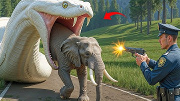 Heroic Rescue Team saves lonely mother elephant from dangerous giant python🐍