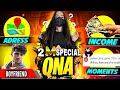 2 million special qna  face reveal  boyfriend  garena free fire ffloverzone