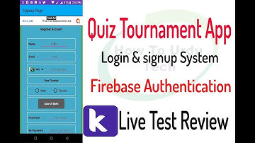 Quiz Tournament Login & Signup Screen in Kodular using Firebase Authentication Live Testtutorial 3