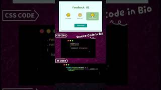 Feedback UI using HTML CSS Javascript #coding #programming #javascript