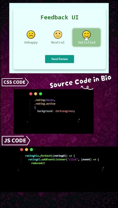 Feedback UI using HTML CSS Javascript #coding #programming #javascript ...