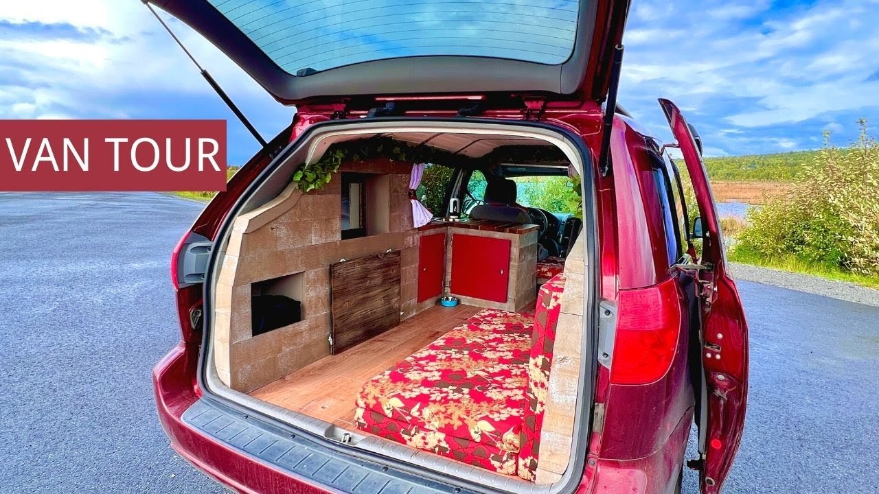 Mini Van Camper Conversion Van Tour Of Minivan Converted To Classy 