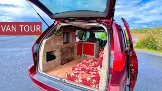 Mini Van Camper Conversion | Van Tour of Minivan Converted to Classy Tiny Home