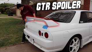 Installing a Carbon Fiber GTR Spoiler on my R32 Nissan Skyline!