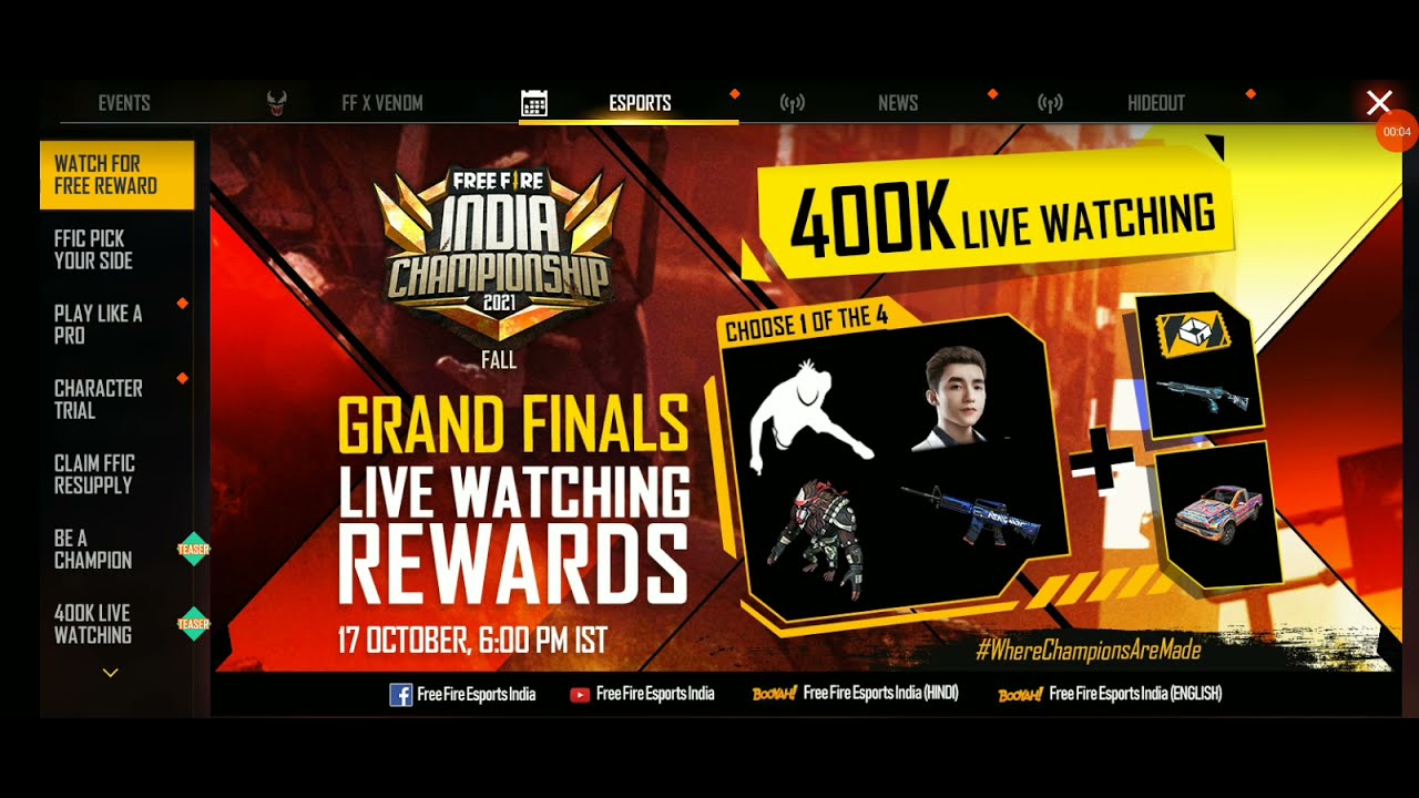 Free fire new event character trial go and collect character fast