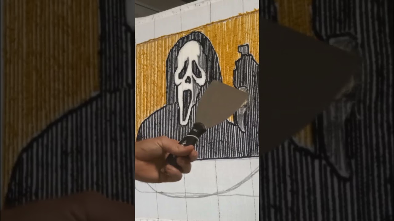 Tufting Ghostface From SCREAM Into A Spooky Halloween Rug!