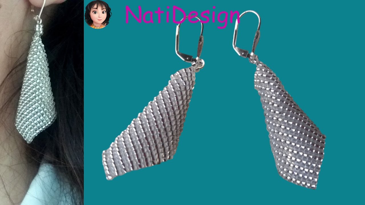 ARETES EN MOSTACILLA ESTILO SWAROVSKI👗👛 SWAROVSKI STYLE BEADED EARRINGS