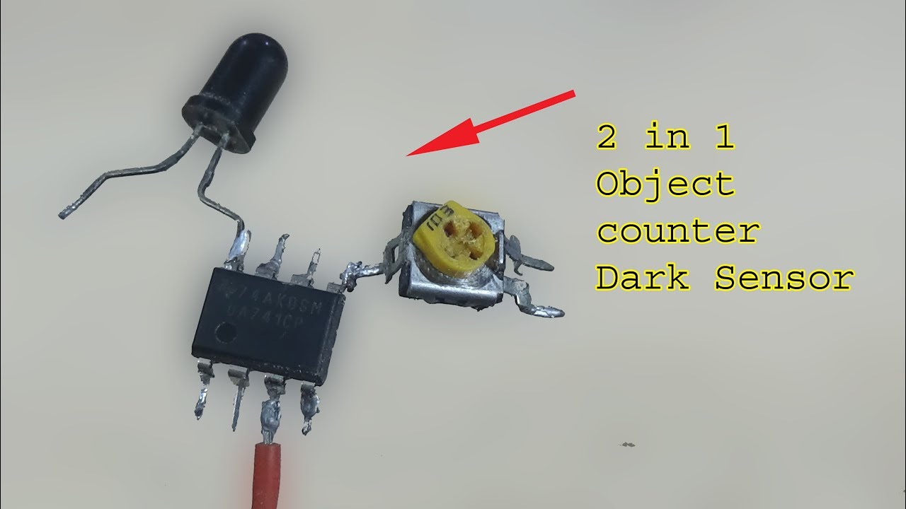 2 in 1 circuit OBJECT counter & Dark ON OFF light sensor use LM358