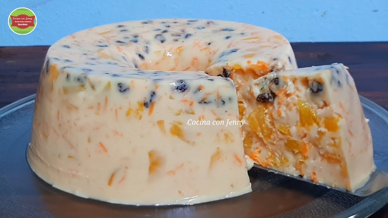Gelatina de zanahoria con queso crema y durazno cremosa YouTube