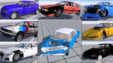 😍SOFT-BODY MODS NOT SIMPLE CAR CRASH: TOYOTA CROWN & MR2, GAZ 3110, AUDI 80 & A8, BMW E39 & E46 + 🎁