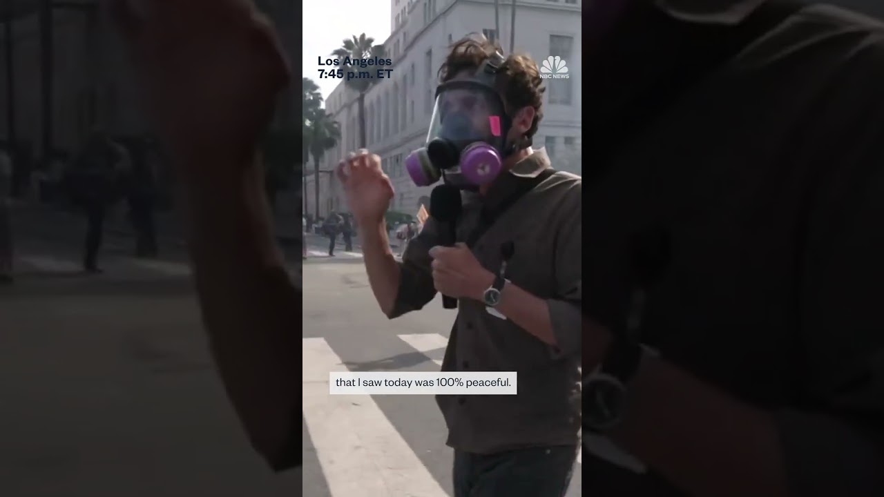 Police in L.A. unload tear gas on protesters