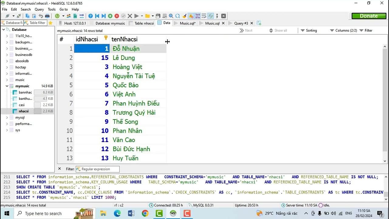 Import Export Music Database - Trong HeidiSQL - YouTube