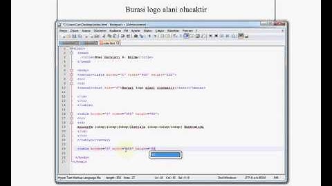 HTML Dersleri 6. Bölüm (Tablo Kullanımı, Site İskeleti Hazırlama)