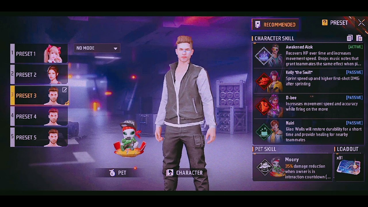 Best characters chonbi Skil active alok,pasitive, Kelly,nairry,d-bee high, sensitivity,sab me,200