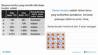 The following compound that has covalent bond properties is...