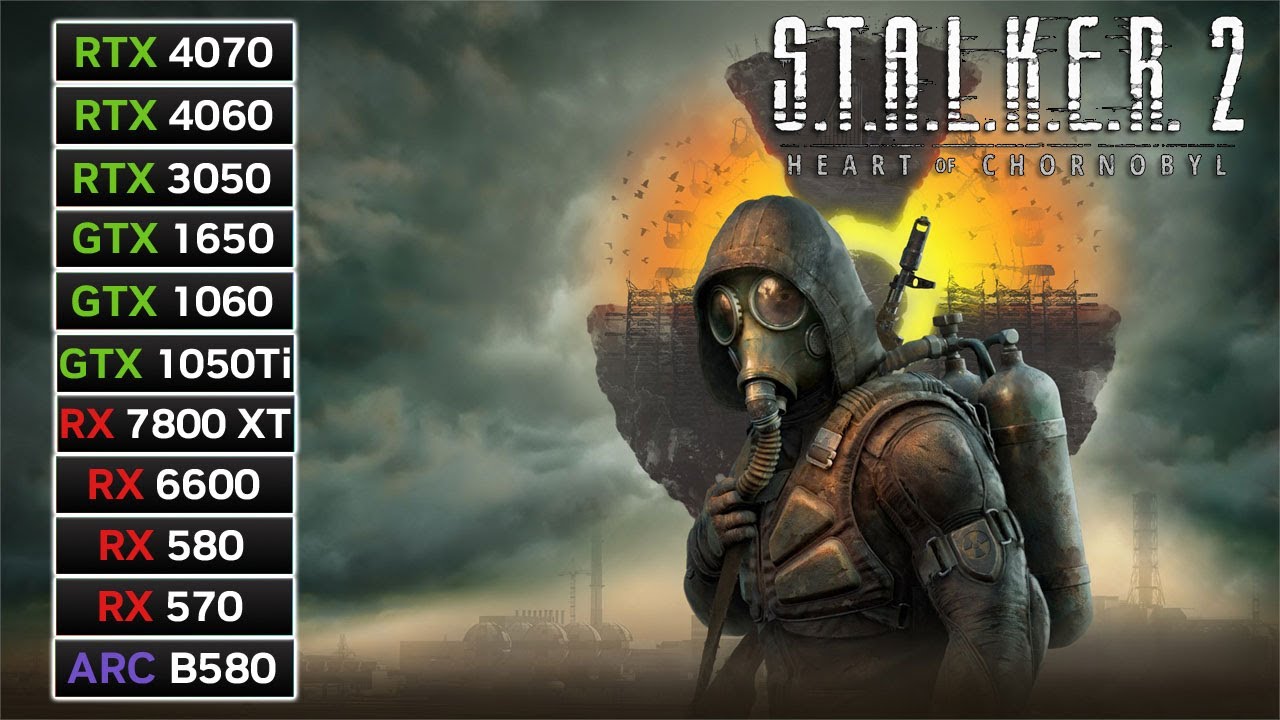 11 GPUs | S.T.A.L.K.E.R. 2 Patch 1.8 | RX 7800 XT, RX 580, RX 570, RTX 4060, RTX 3050, GTX 1650...