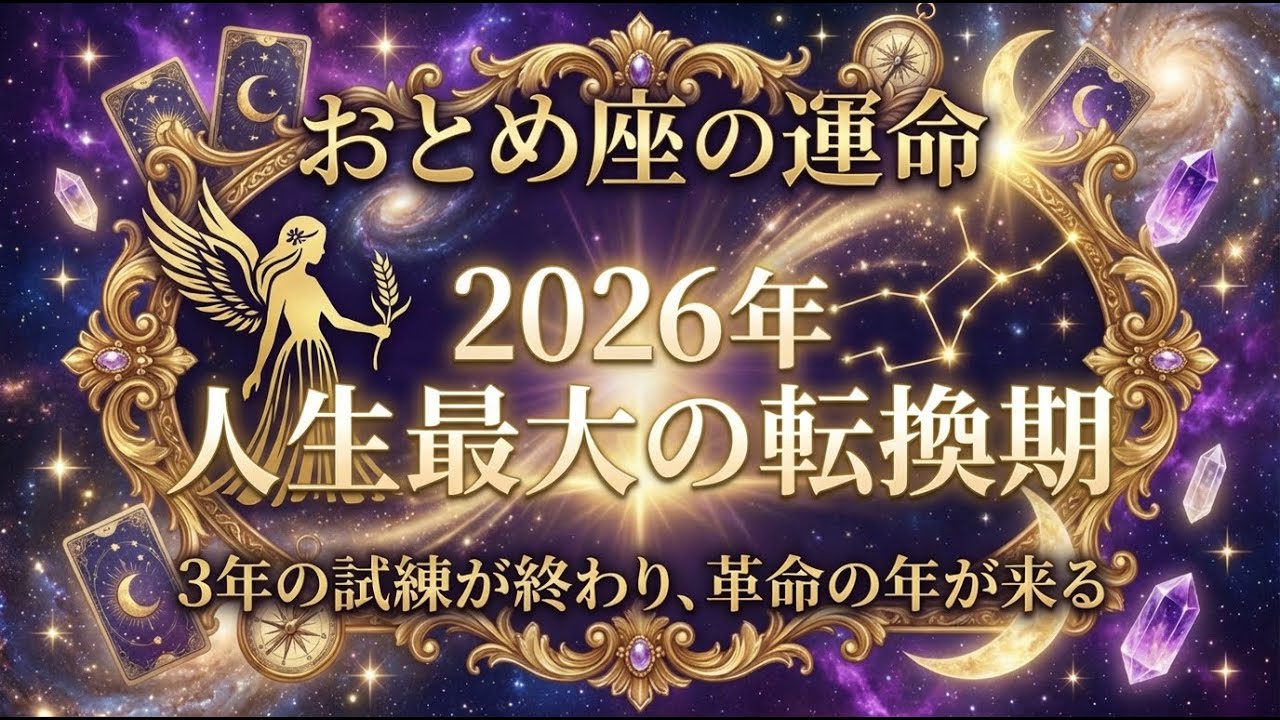 【おとめ座】2026年は80年に一度の大転機！2月14日に3年の試練終了、4月26日から革命開始【占い・運勢】